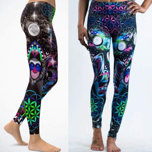 electrothreads Pants - Electrothread Rafiki Meditation Print Yoga Legging